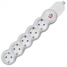 Πολύπριζο 5 Θέσεων Χωρίς Καλώδιο Με Διακόπτη Λευκό 15-30150